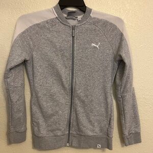 Puma Zip Up Jacket w/Pockets Women's Grey/White - Size S